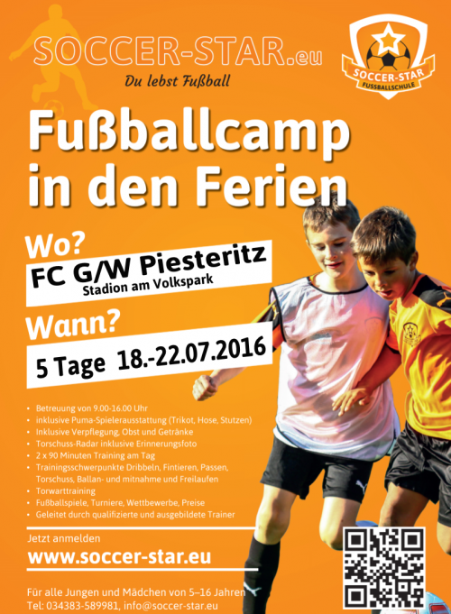 Fußballcamp im Volkspark  I  18.07-22.07.2016