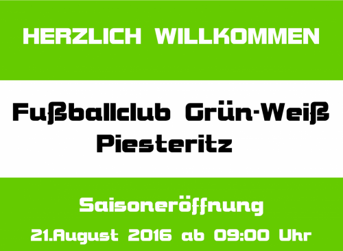 Saisoneröffnung am 21.August 2016