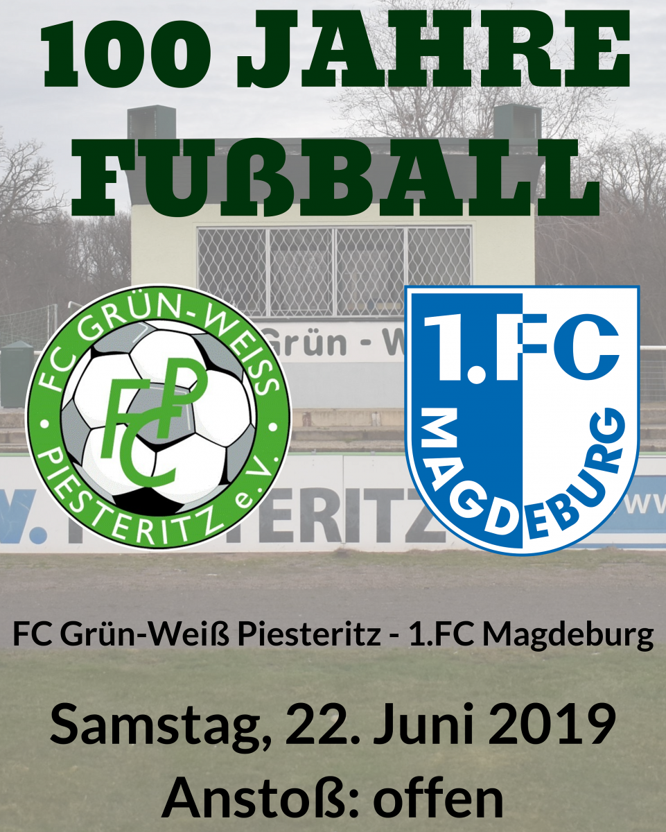 Der 1. FC Magdeburg kommt am 22.06.19 zum 100-Jahrspiel