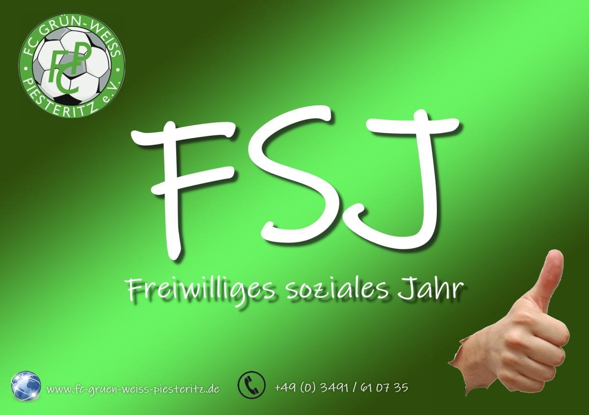 Freiwilliges soziales Jahr (FSJ) beim FC Grün-Weiß Piesteritz