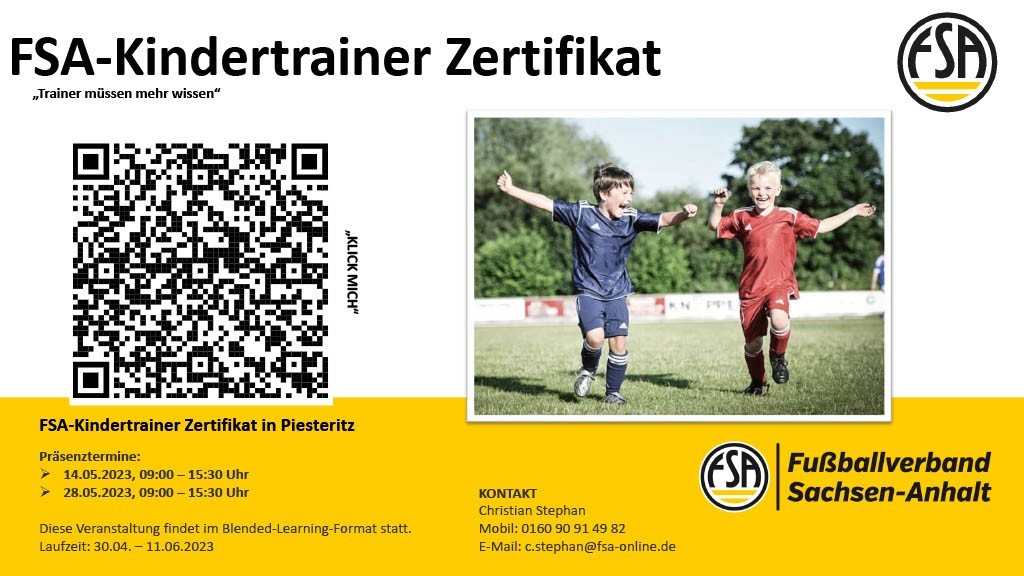 FSA Kindertrainerzertifikat 2023 in Piesteritz